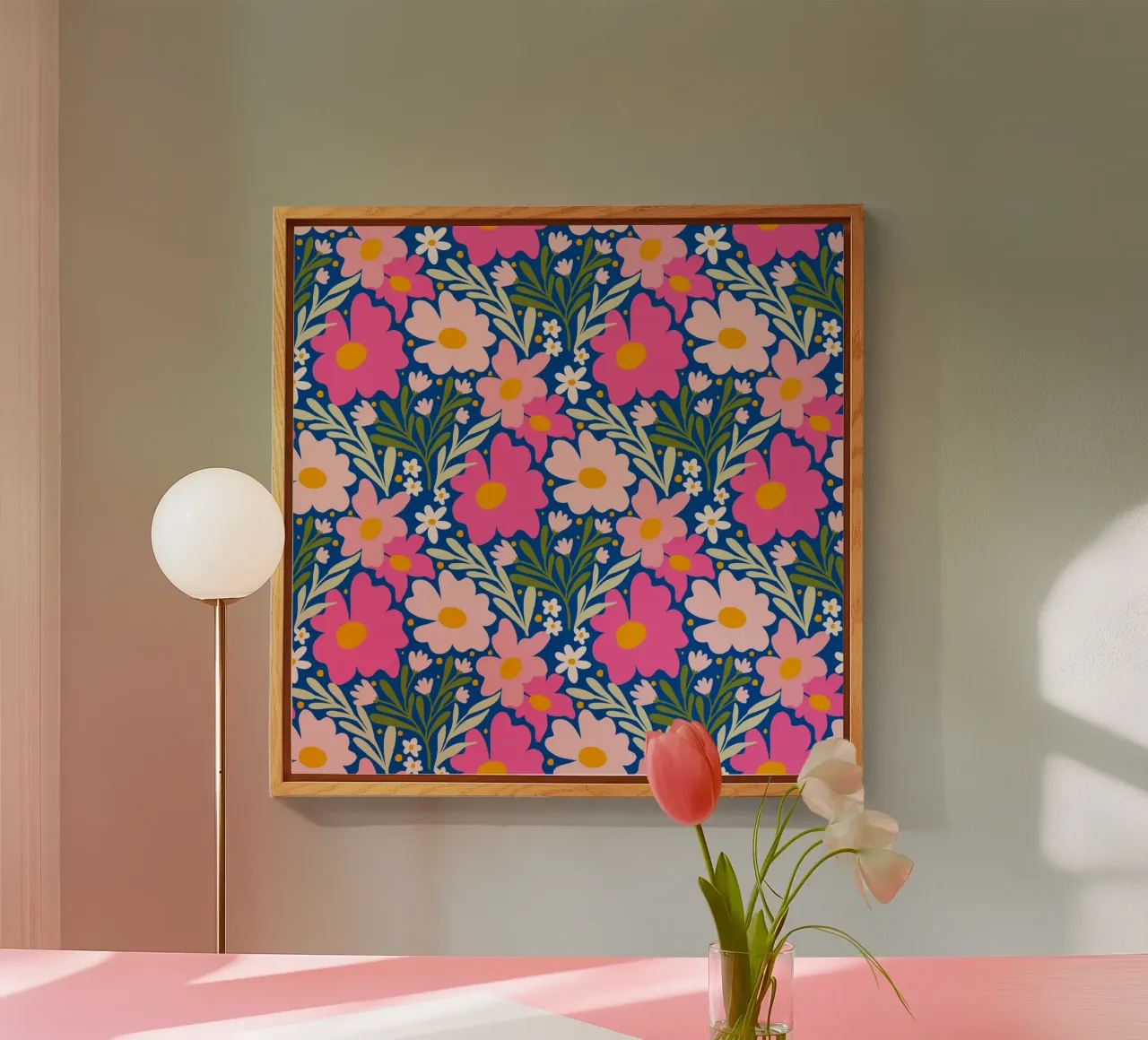 Poder de las flores rosas metacrilato de Wackapacka