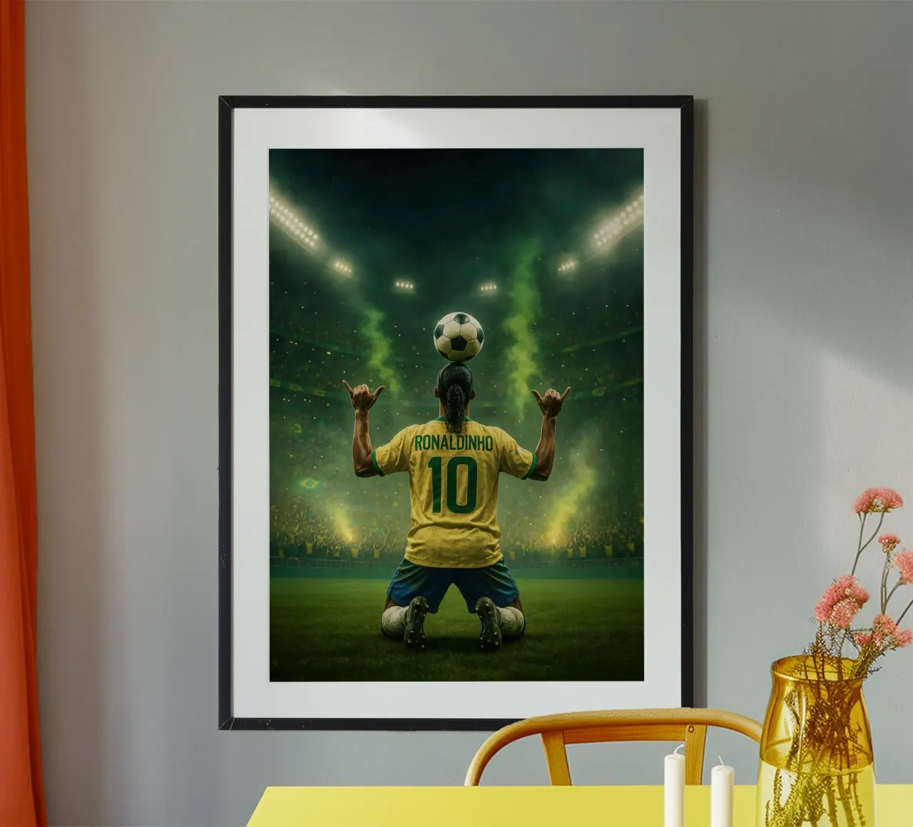 Poster Ronaldinho - Légende brésilienne du freestyle poster avec cadre en plastique de Lootprint