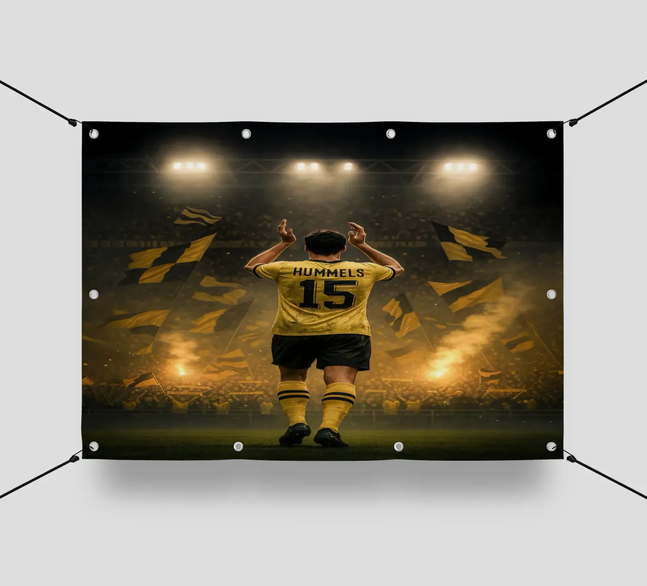 Poster BVB di Mats Hummels - La notte e l'eredità di Dortmund telo in pvc da Lootprint