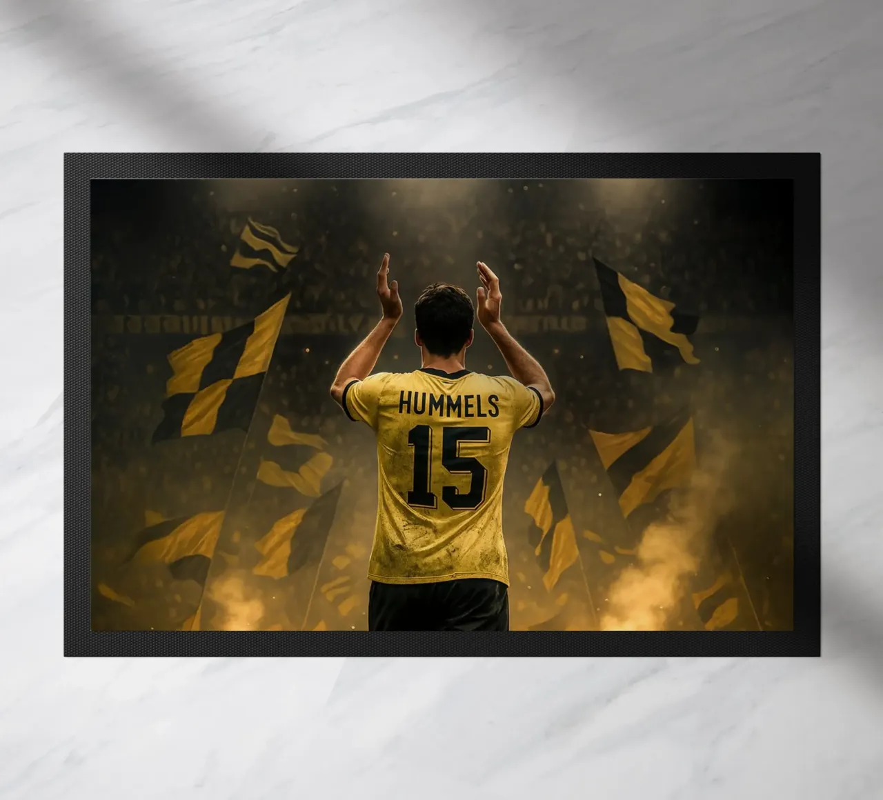 Poster BVB di Mats Hummels - La notte e l'eredità di Dortmund zerbino da Lootprint