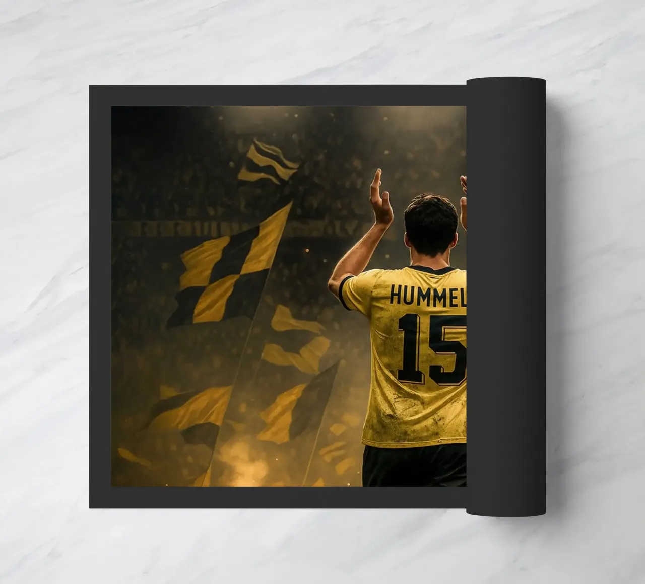 Poster BVB di Mats Hummels - La notte e l'eredità di Dortmund zerbino da Lootprint