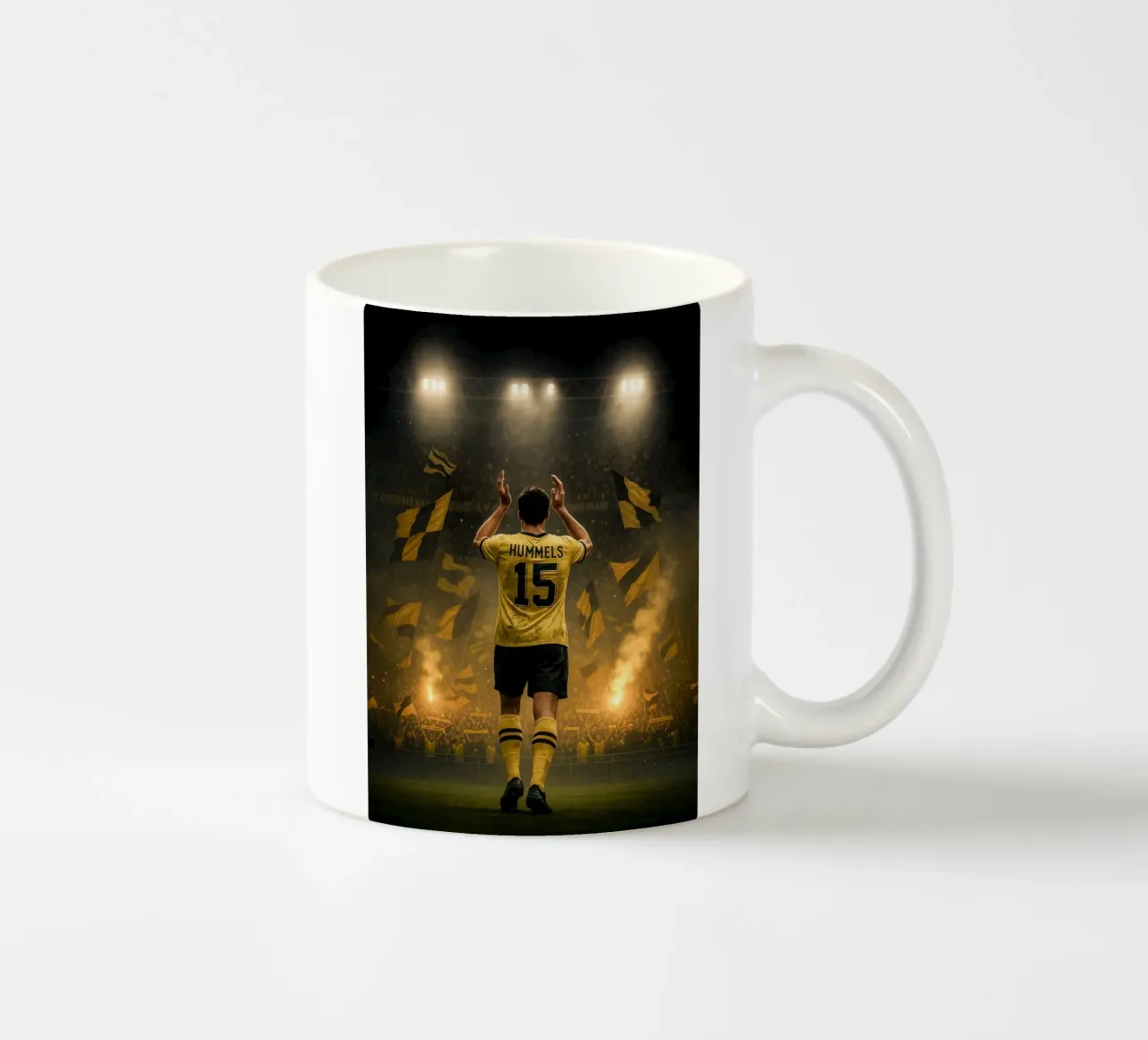 Poster BVB di Mats Hummels - La notte e l'eredità di Dortmund tazza in ceramica da Lootprint