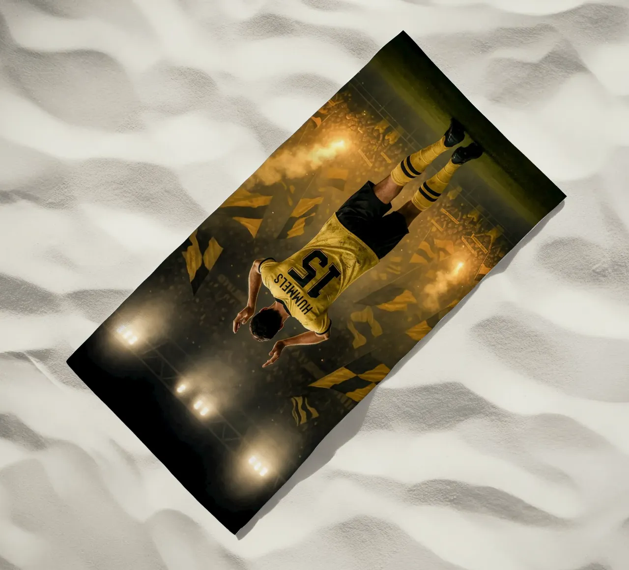 Poster BVB di Mats Hummels - La notte e l'eredità di Dortmund telo mare da Lootprint