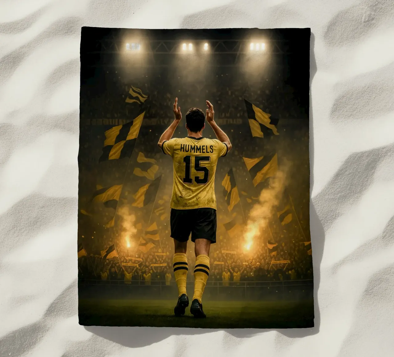 Poster BVB di Mats Hummels - La notte e l'eredità di Dortmund telo mare da Lootprint
