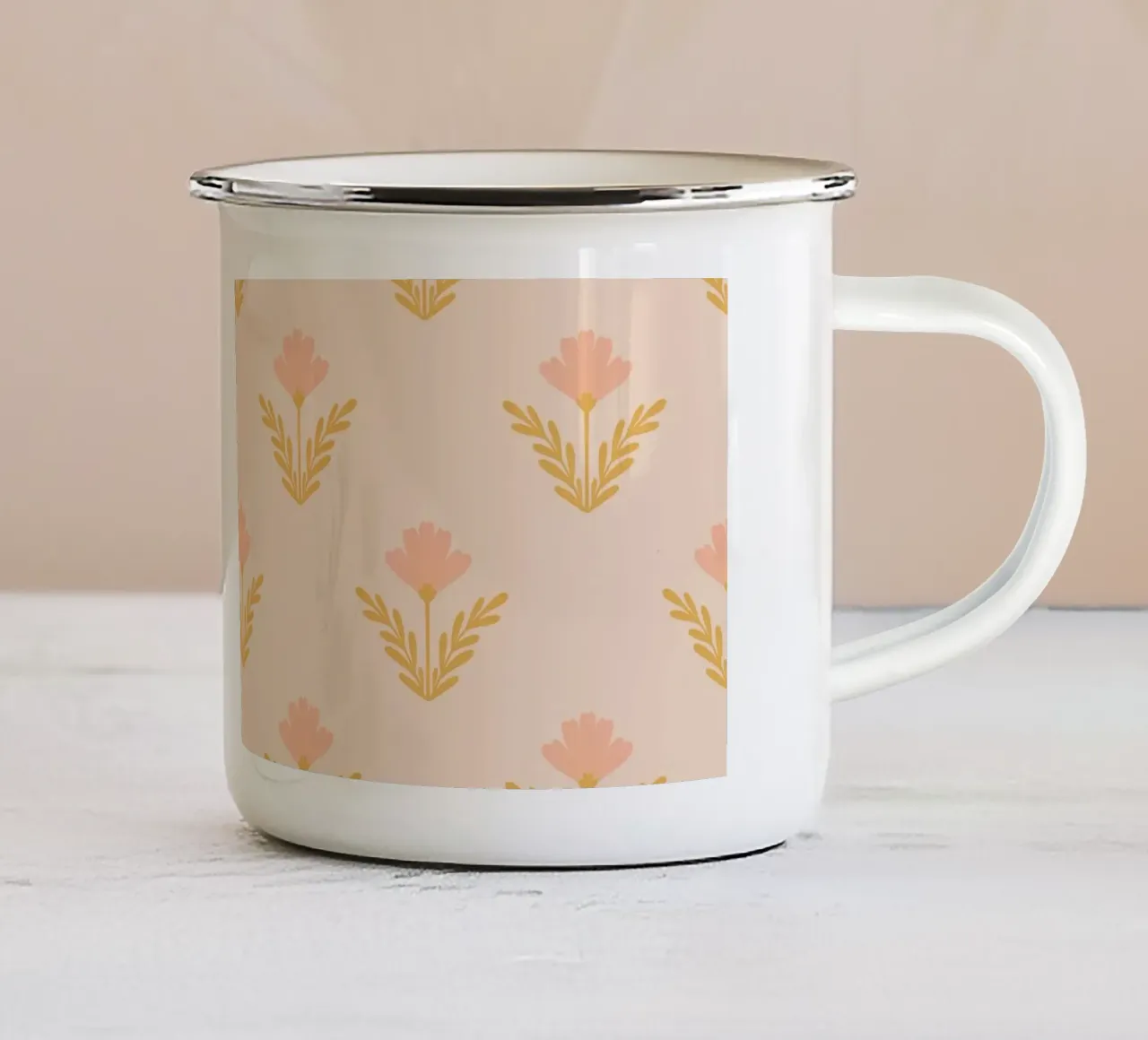 Dolci fiori tazza in smalto da Wackapacka