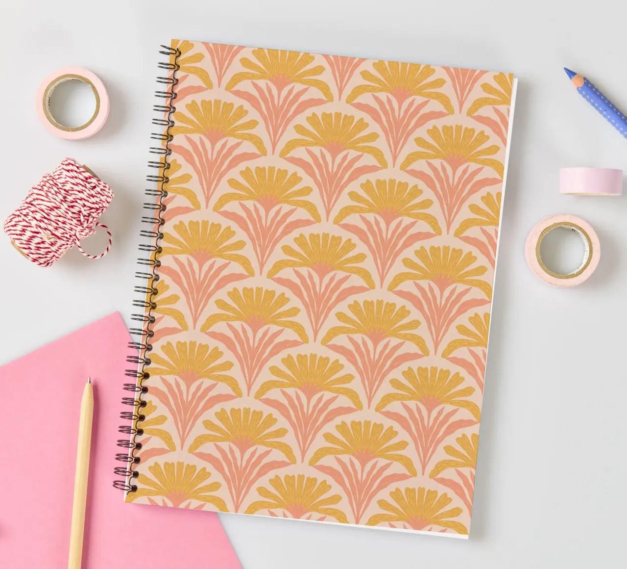 Abstract dhalias spiral notebook by Wackapacka
