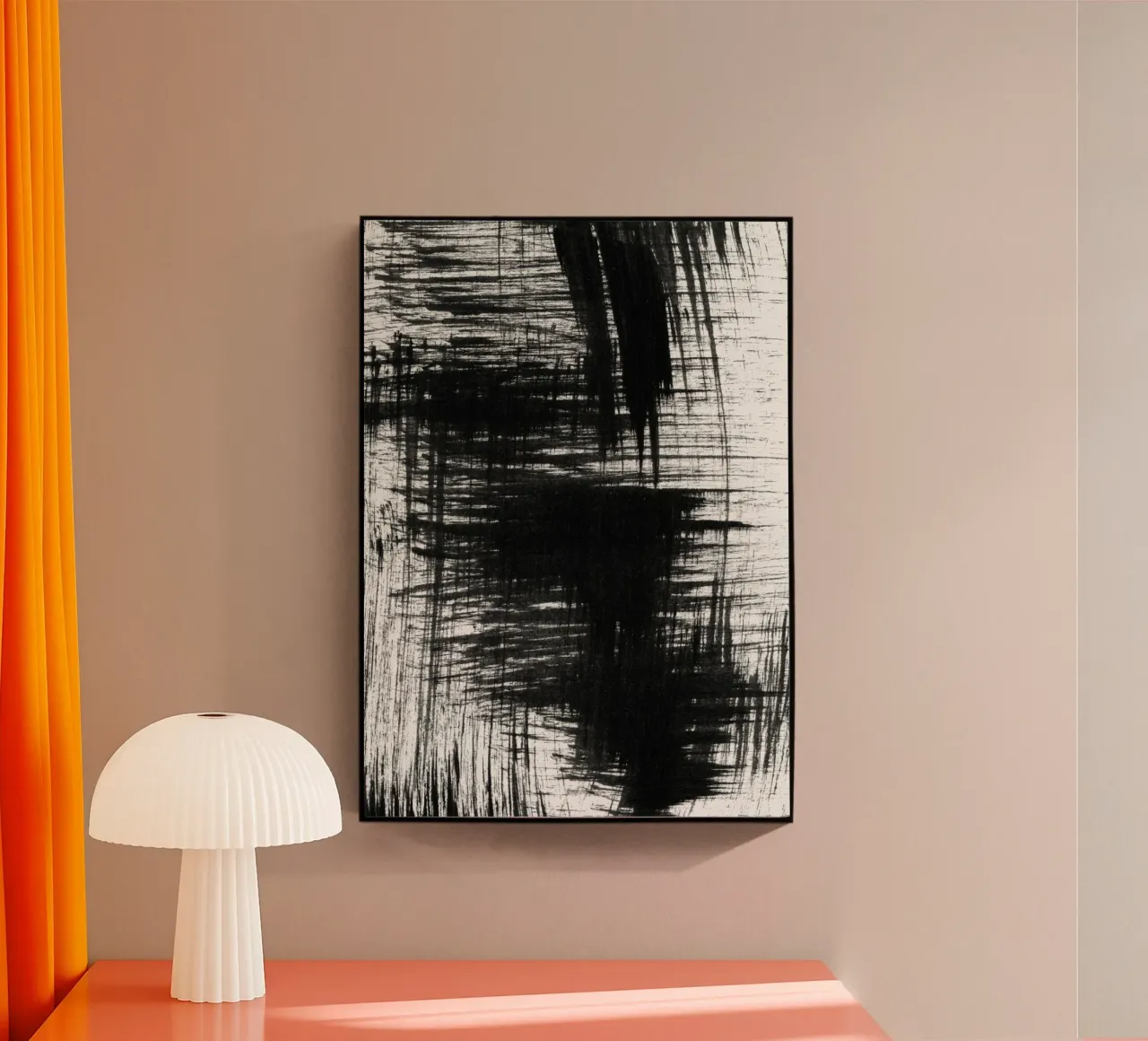 Strokes 24 | Black Expressive Brushstroke Abstract plexiglass da sabidussi