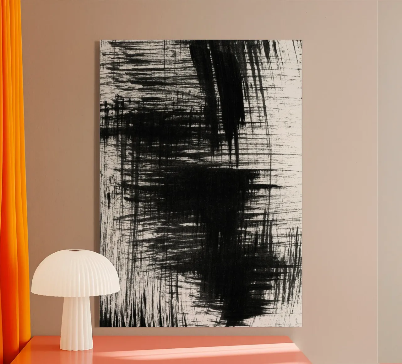 Strokes 24 | Black Expressive Brushstroke Abstract plexiglass da sabidussi