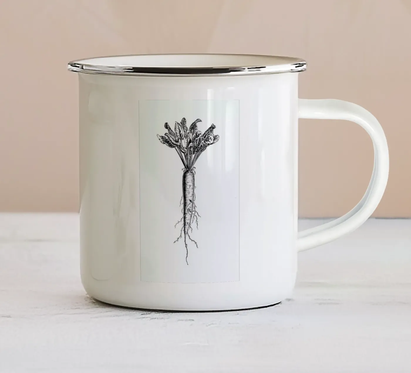 Beetroot enamel mug by Flora & Fauna