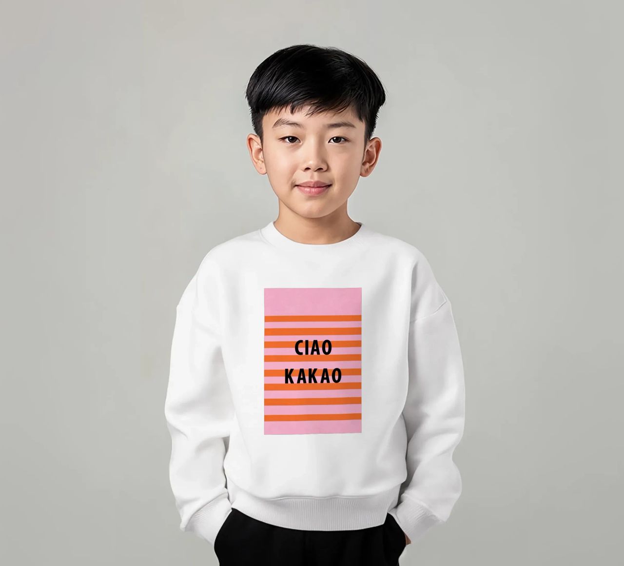 Ciao e cacao felpa bambino da Carinaprint