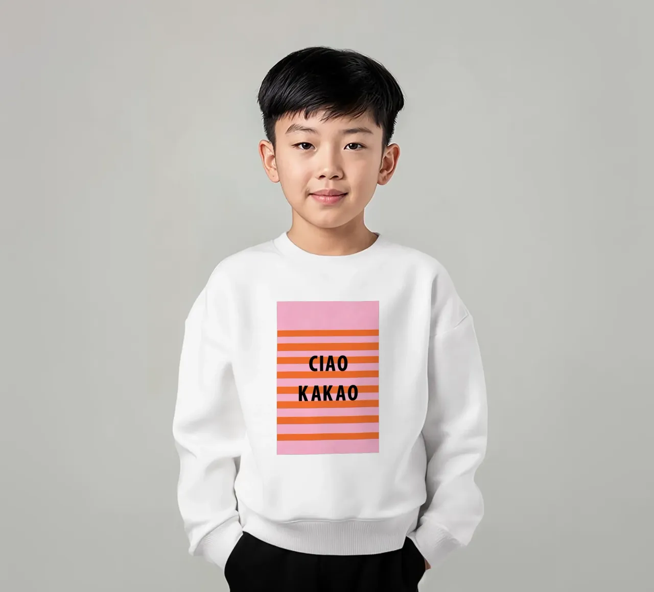 Ciao e cacao felpa bambino da Carinaprint