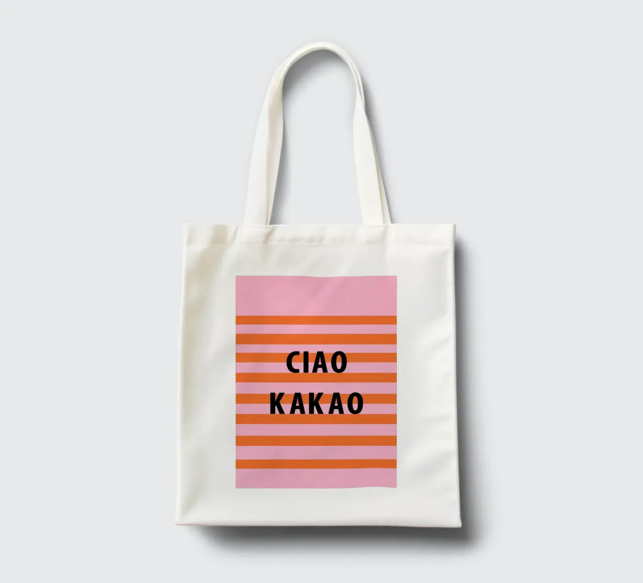 Ciao e cacao borsa in juta da Carinaprint