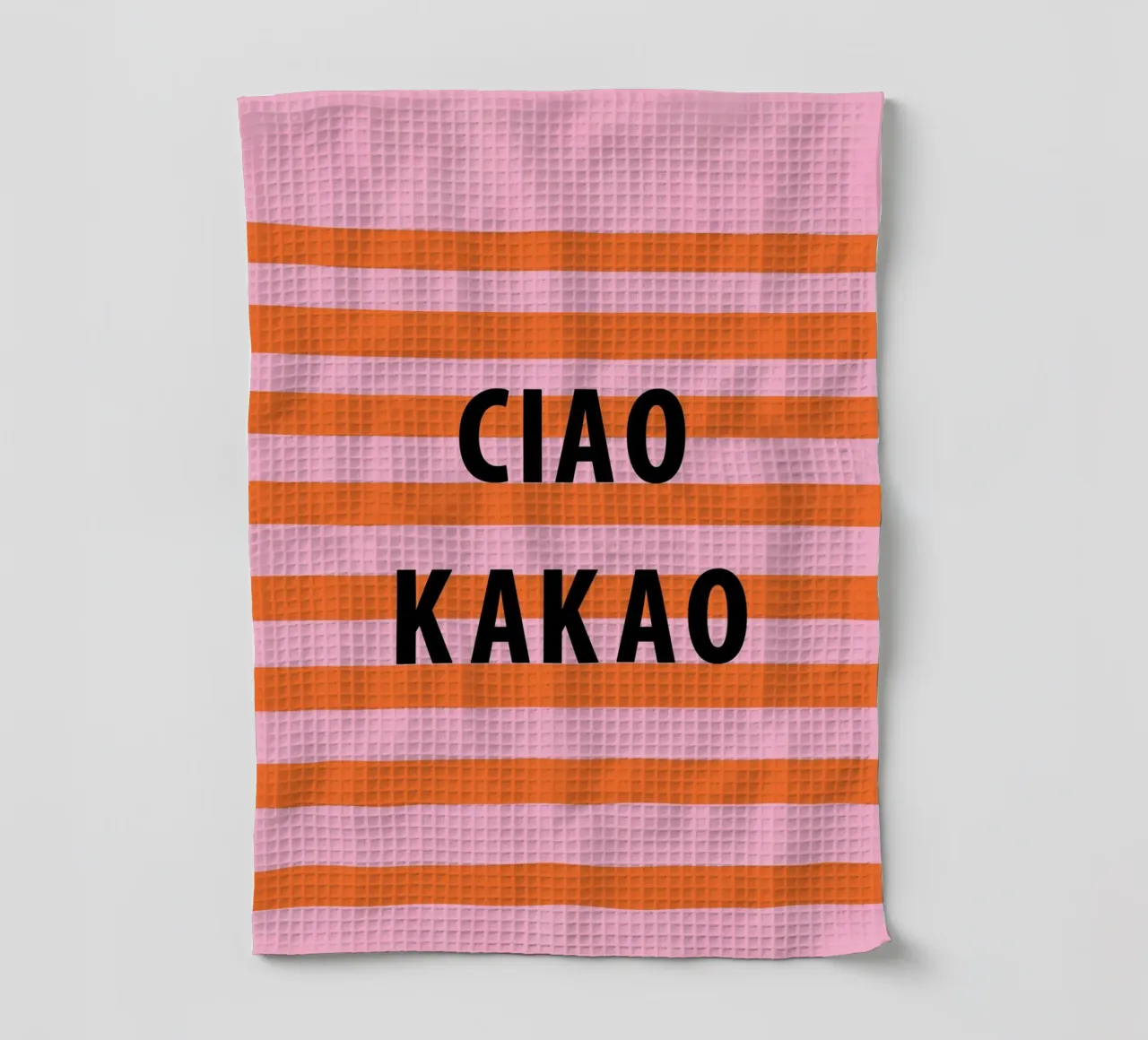 Ciao and cocoa tea towel by Carinaprint