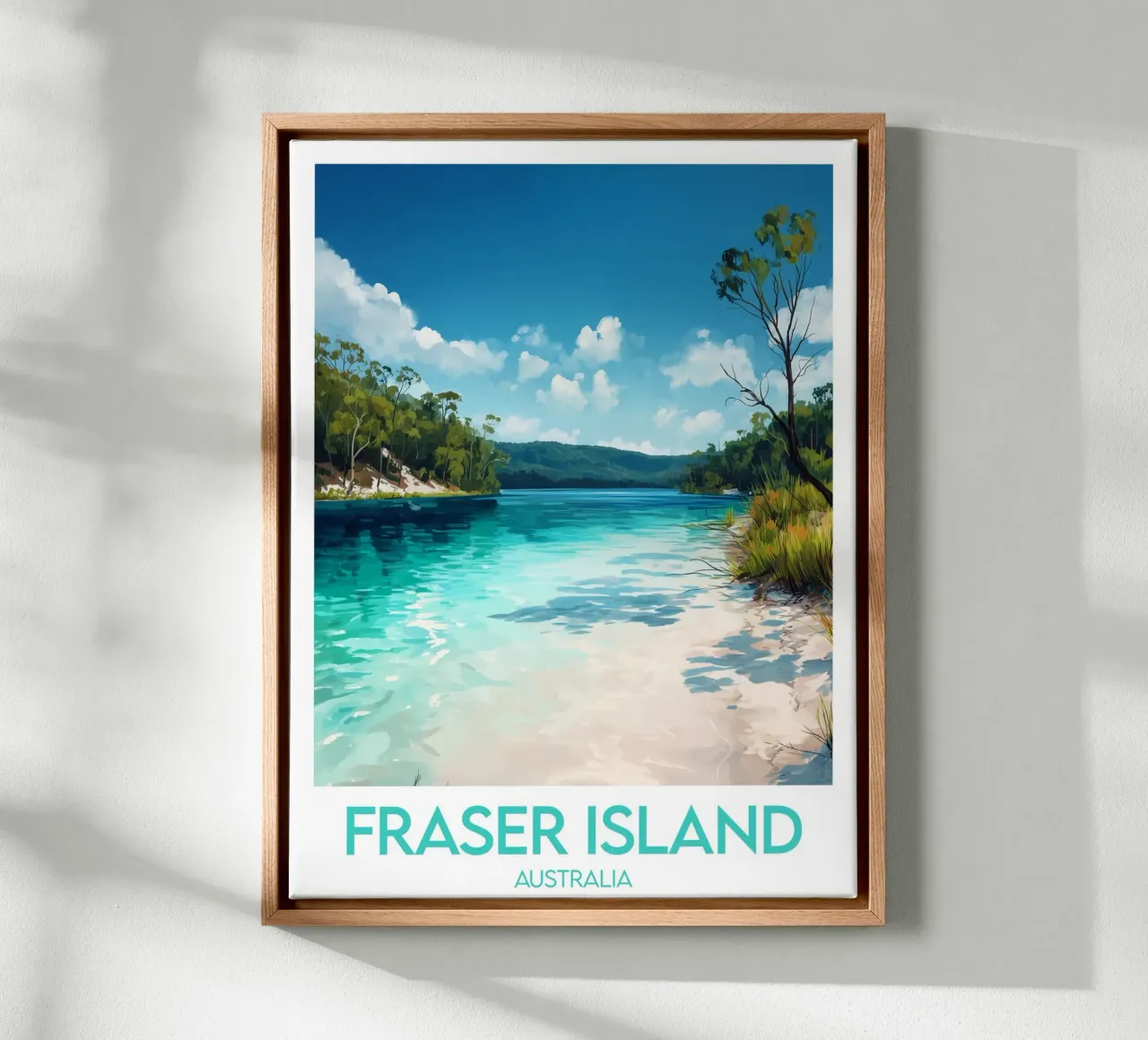Affiche Fraser Island tela con Cornice a cassetta da Frame the World