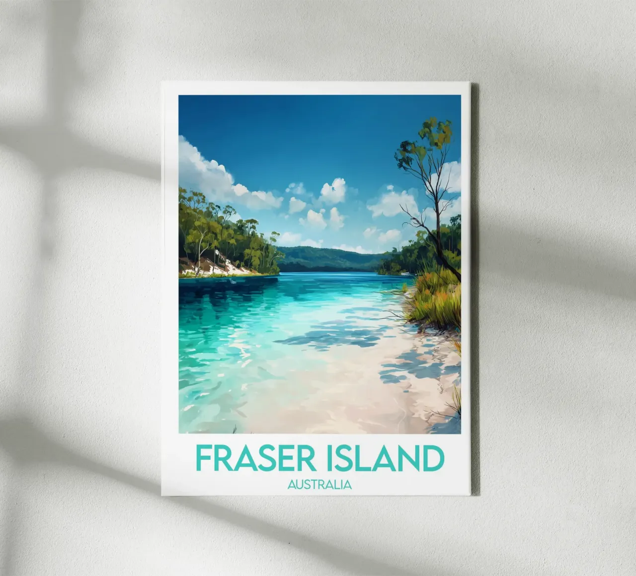 Affiche Fraser Island tela con Cornice a cassetta da Frame the World