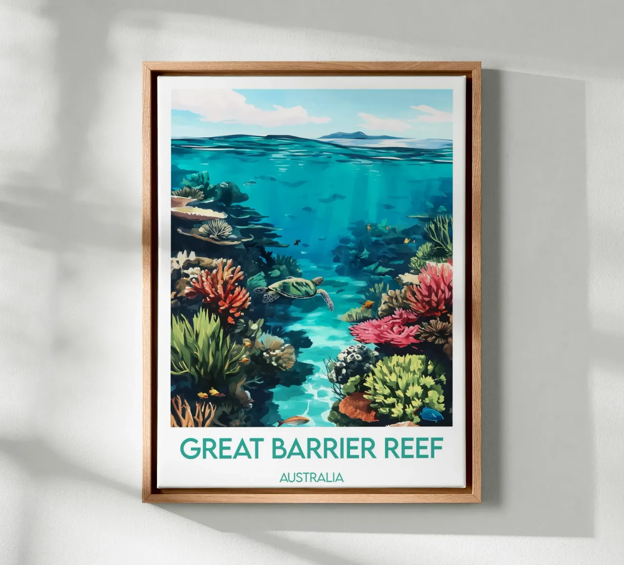 Het Groot Barrièrerif canvas met Baklijst van Frame the World