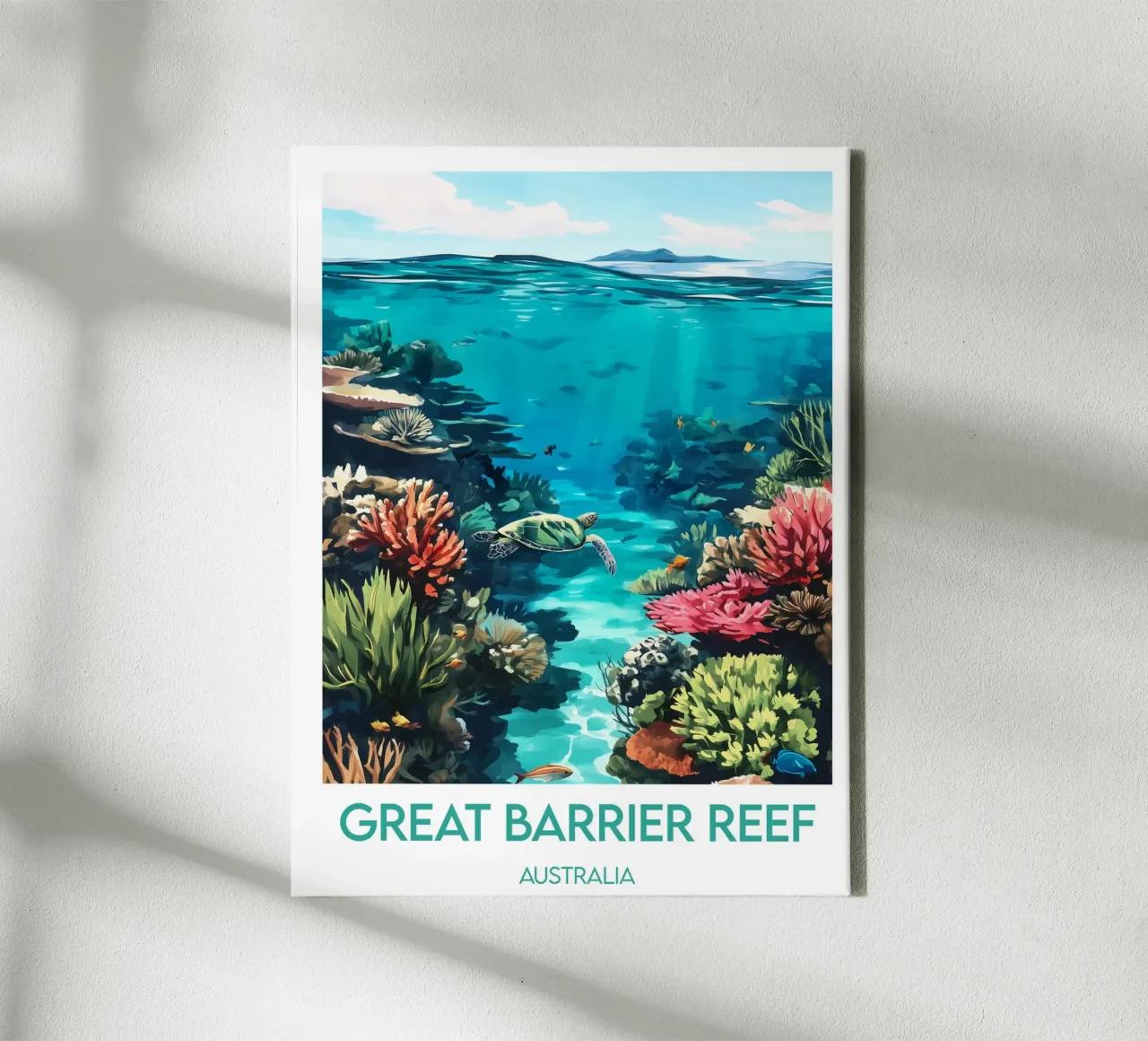 Het Groot Barrièrerif canvas met Baklijst van Frame the World