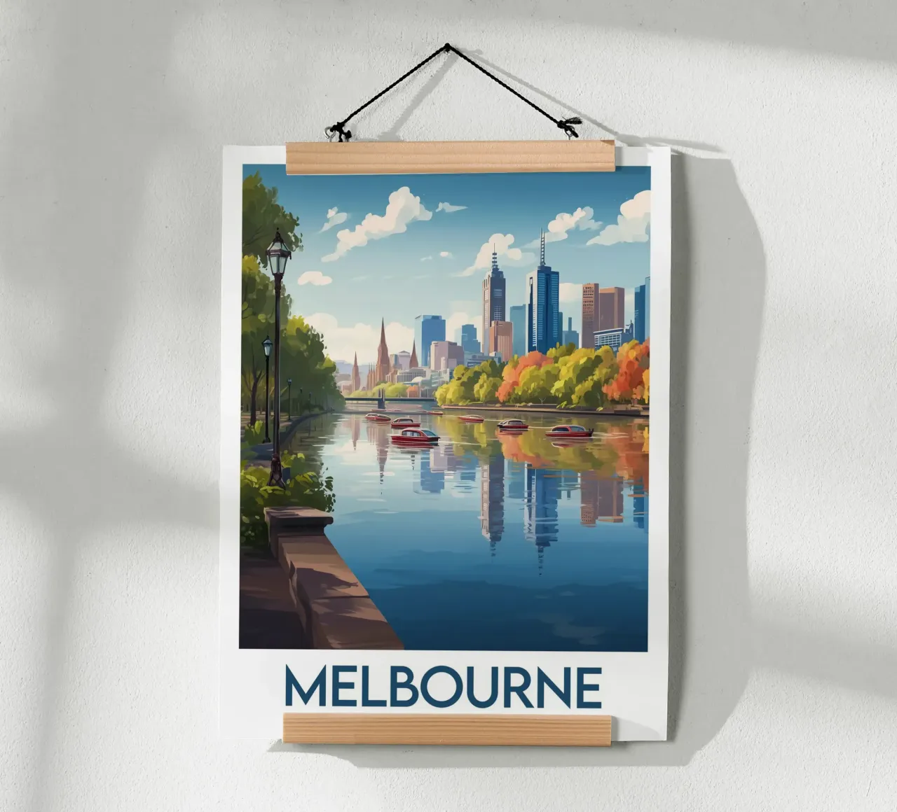 Affiche Melbourne poster con telaio in plastica da Frame the World