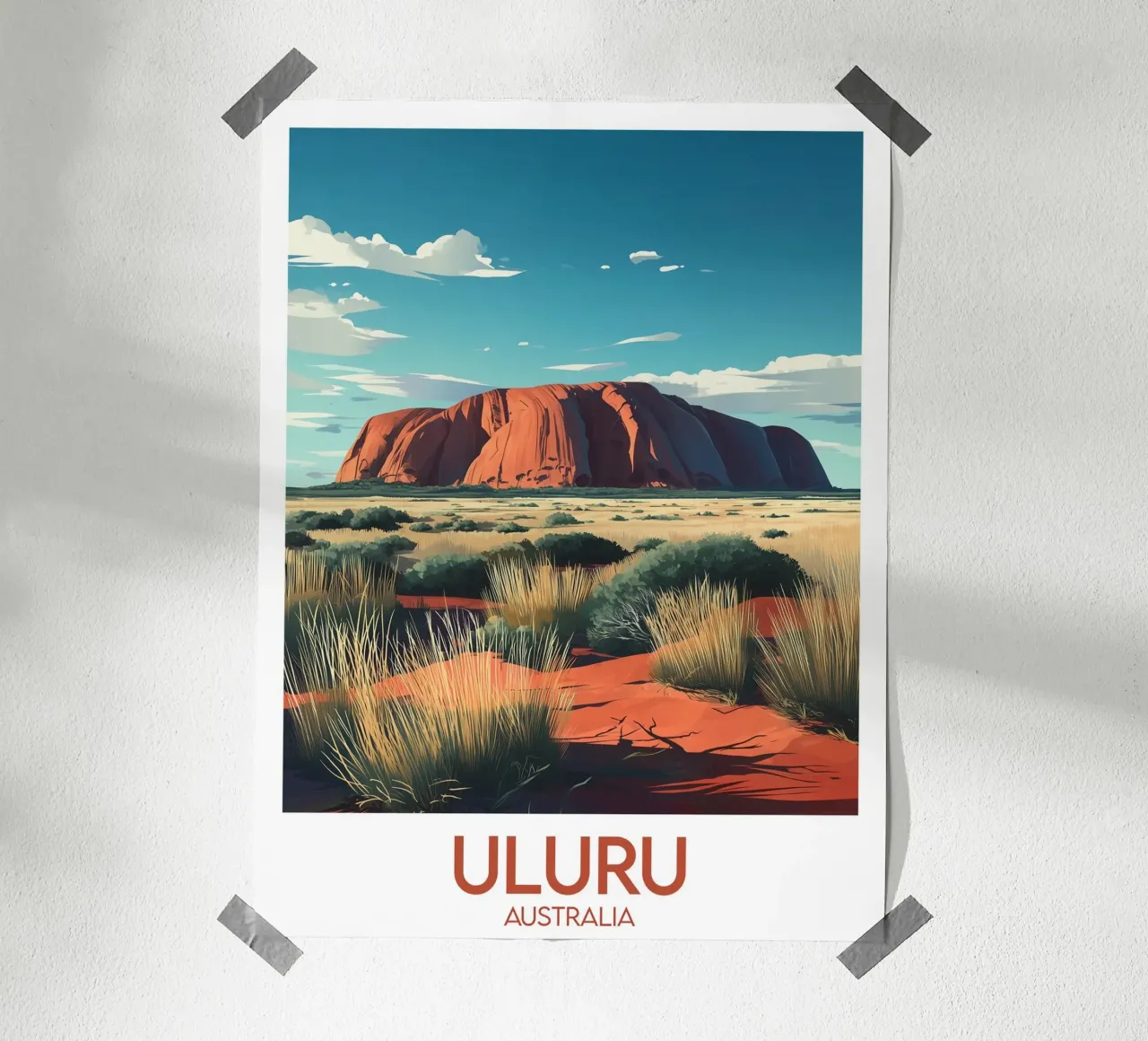 Affiche Uluru poster con telaio in alluminio da Frame the World