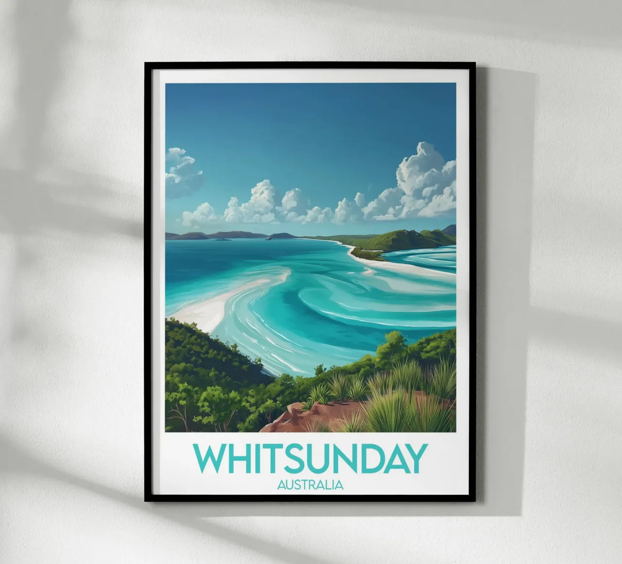 Affiche Whitsunday poster con telaio in plastica da Frame the World