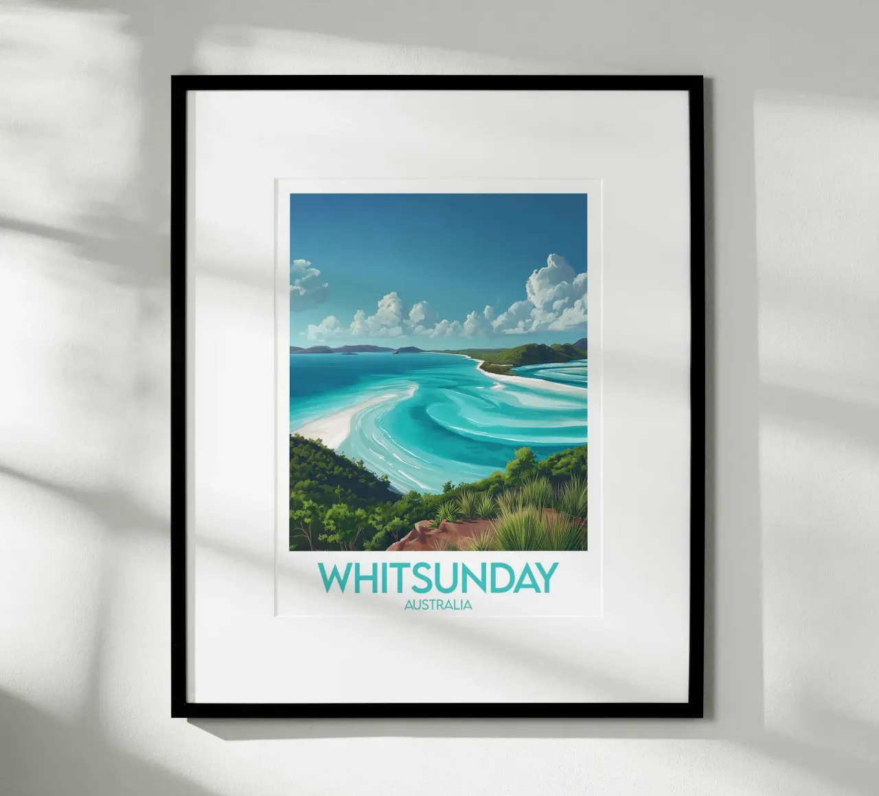 Affiche Whitsunday poster con telaio in plastica da Frame the World