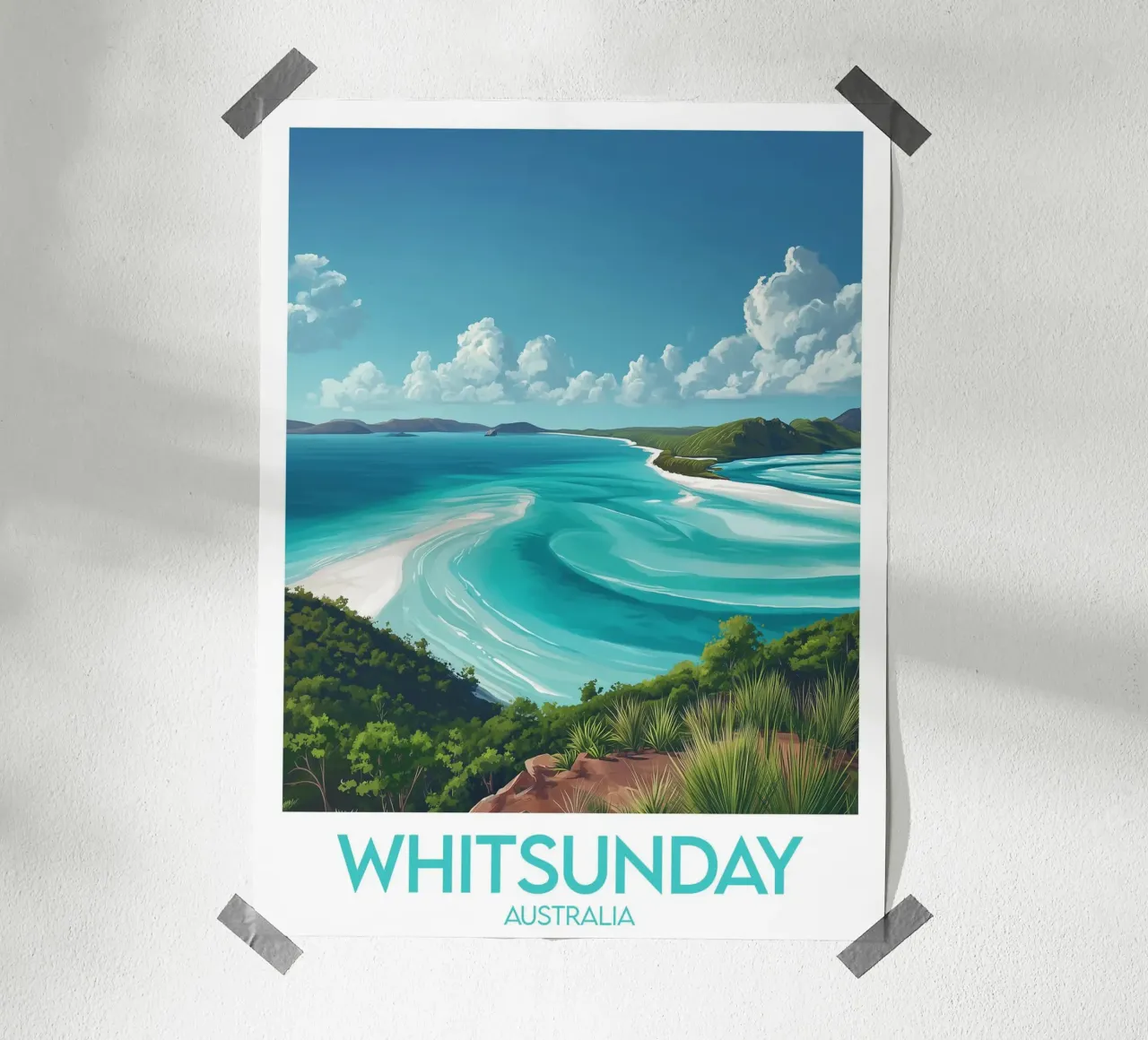 Affiche Whitsunday poster con telaio in plastica da Frame the World