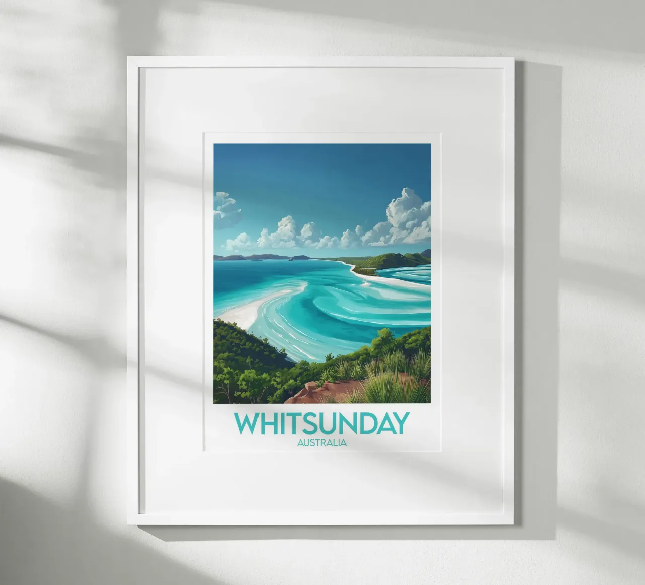 Affiche Whitsunday poster con telaio in plastica da Frame the World