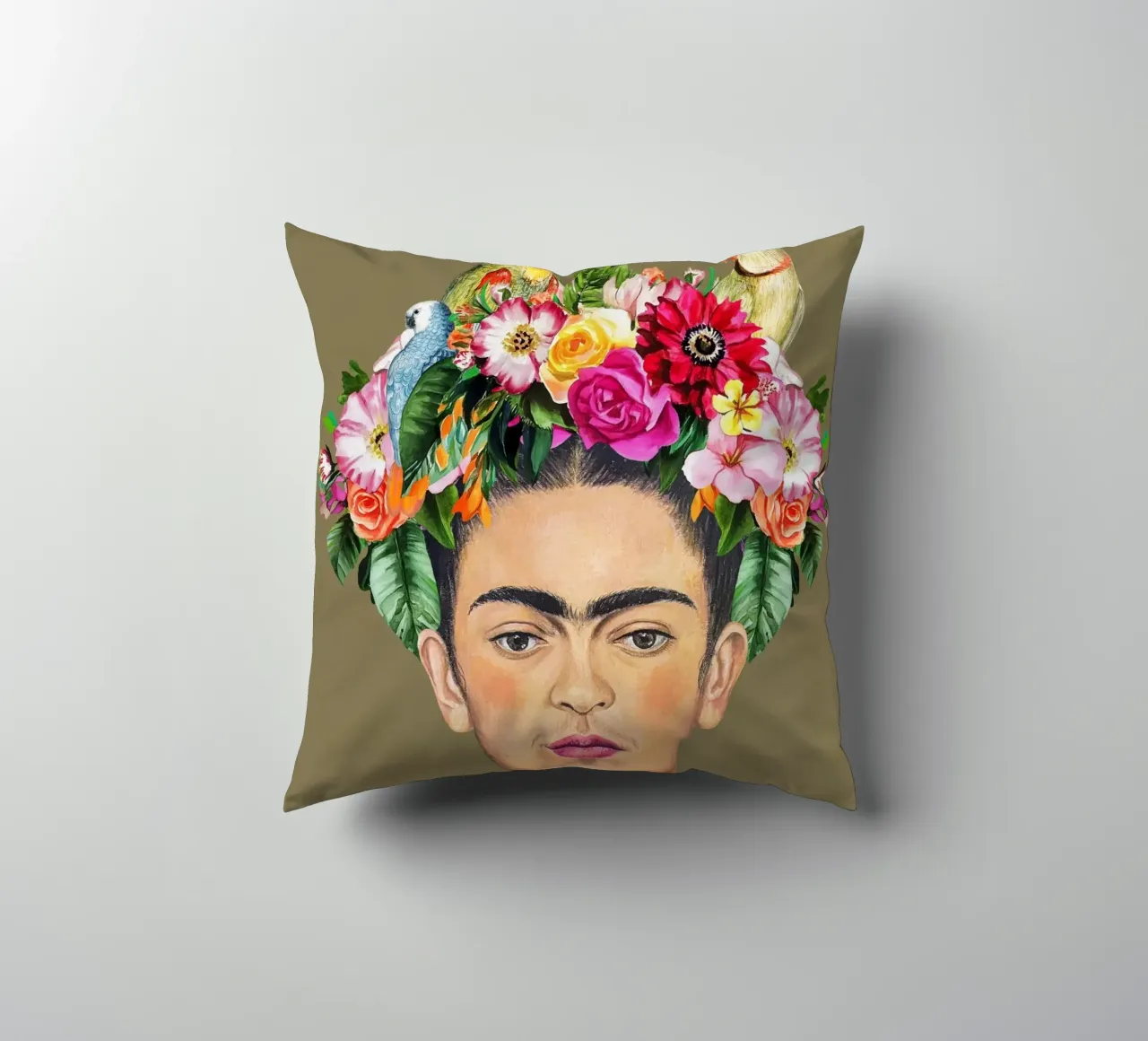 Frida Botanical Bird Elegance decorative cushion by Carinaprint