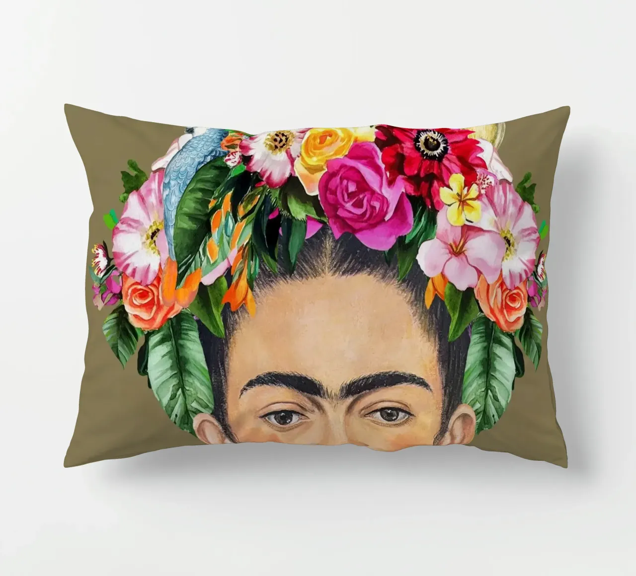 Frida Botanical Bird Elegance decorative cushion by Carinaprint