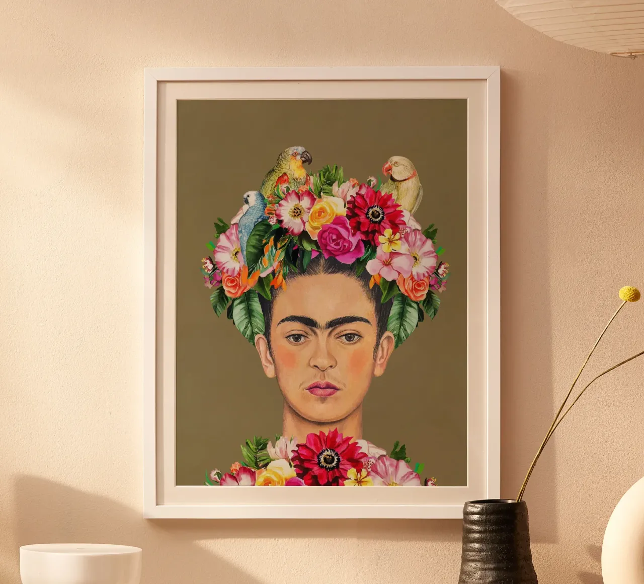 Frida Botanical Bird Elegance hahnemühle by Carinaprint
