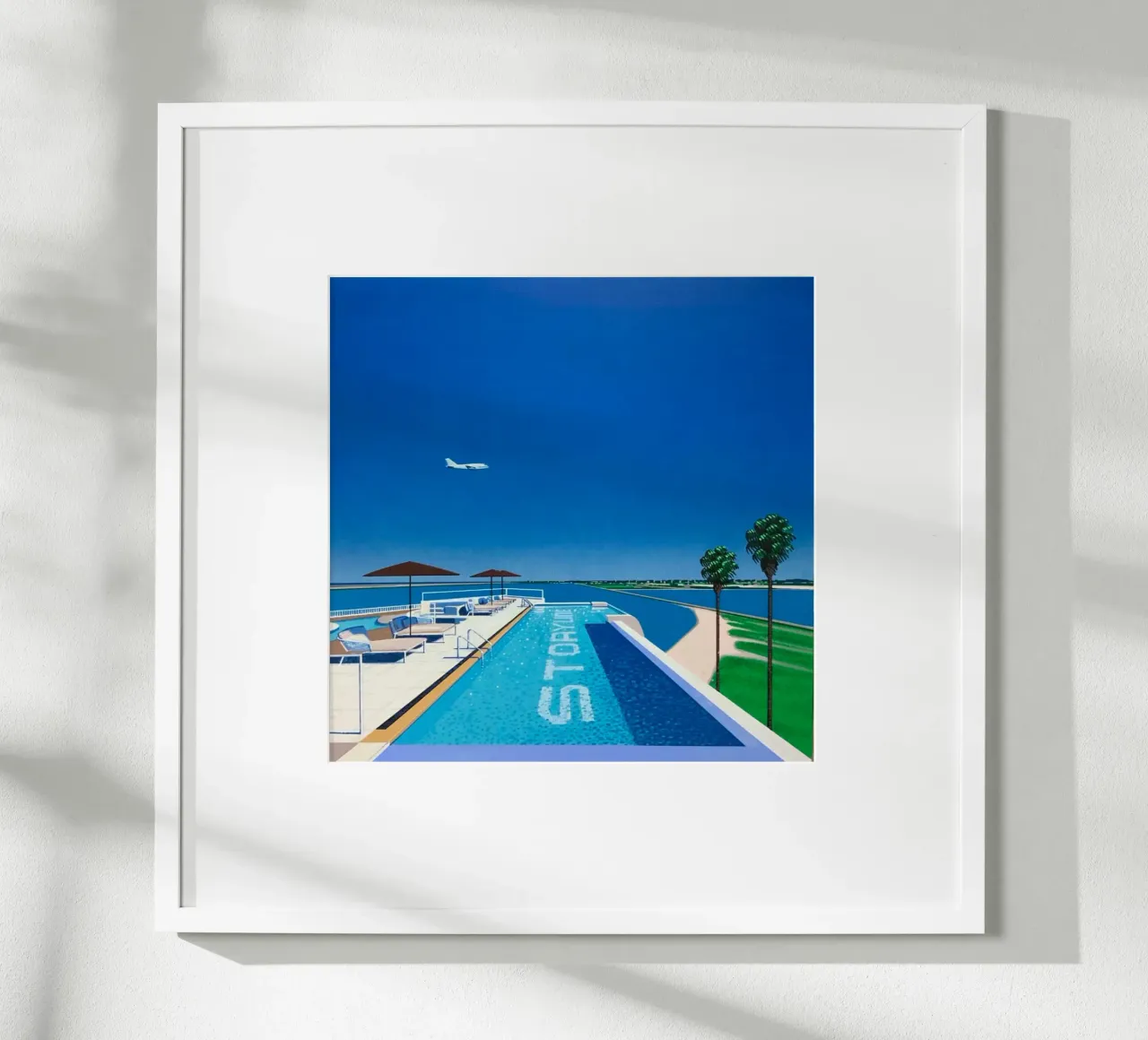 Piscina e mare - Hiroshi Nagai poster con telaio in legno da Perdana shop
