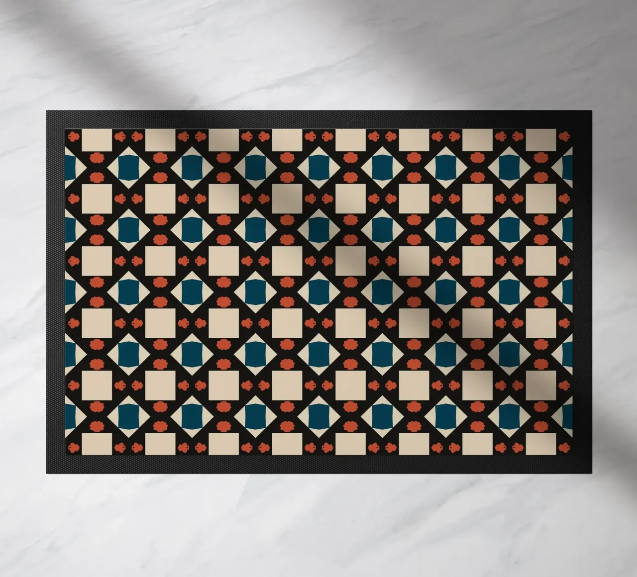 Geometrical pattern boho doormat by Little Dean