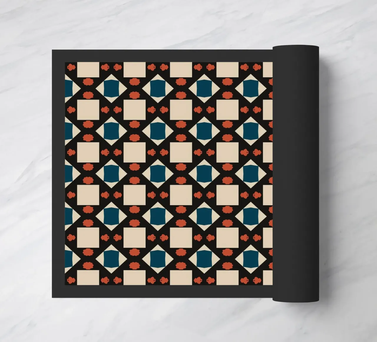 Geometrical pattern boho doormat by Little Dean