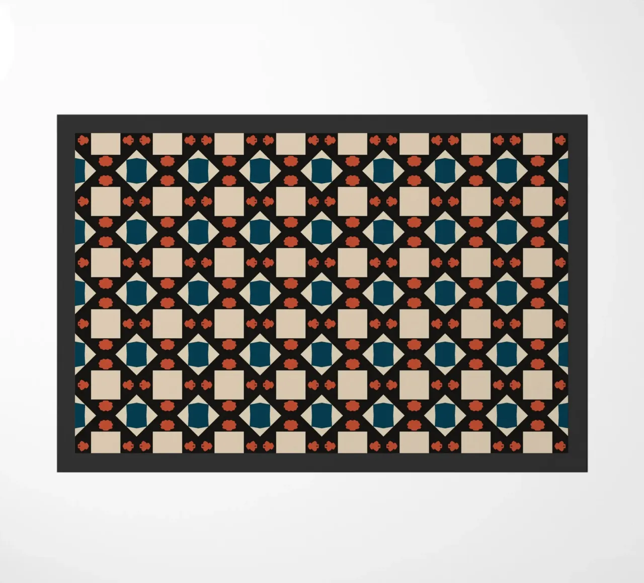 Geometrical pattern boho doormat by Little Dean
