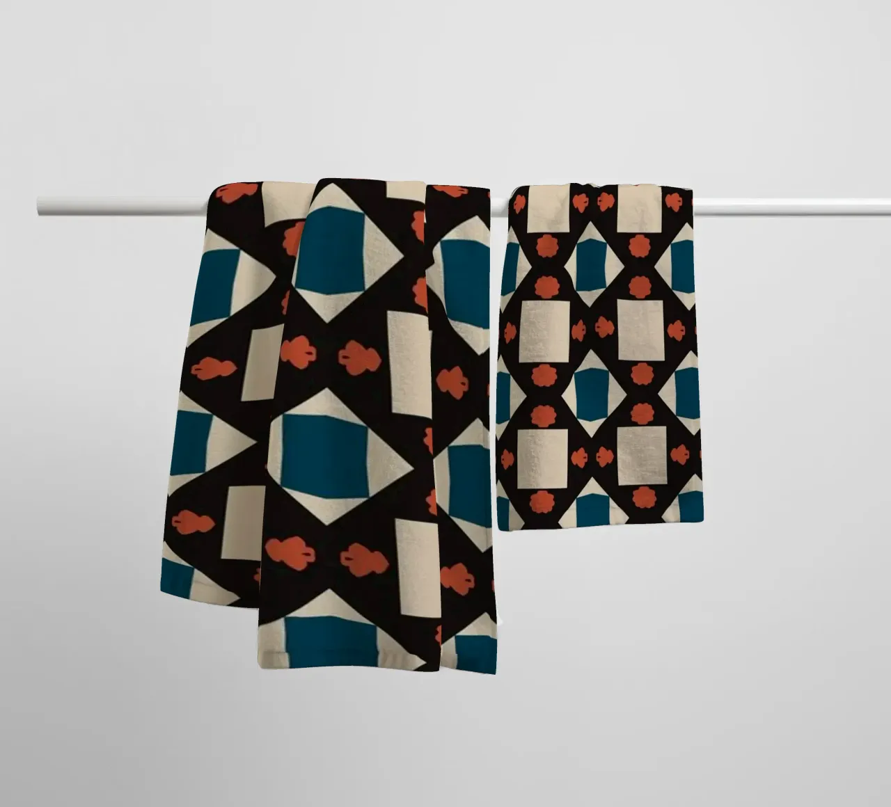 Geometrical pattern boho towel by Little Dean