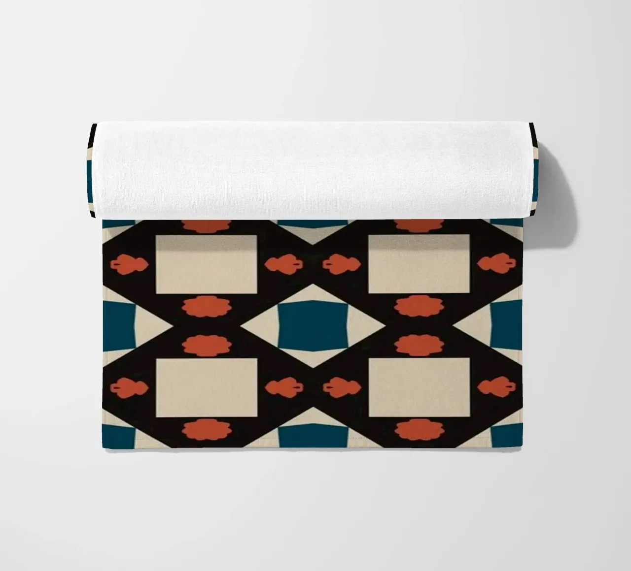Geometrical pattern boho beach towel by Little Dean