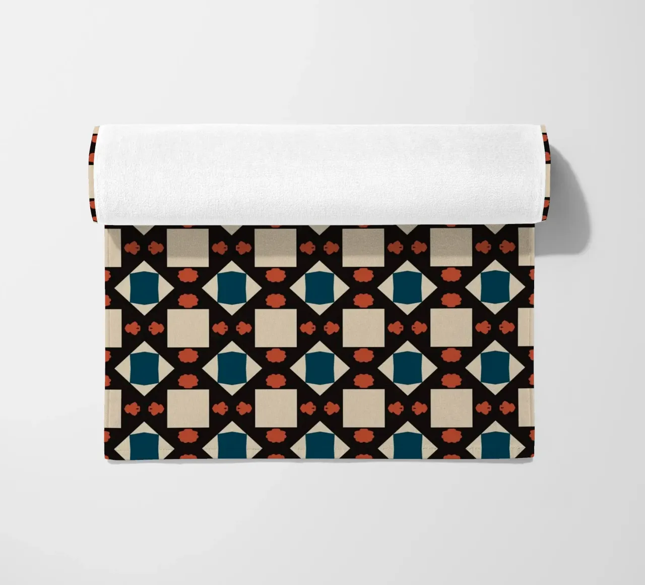 Geometrical pattern boho beach towel by Little Dean