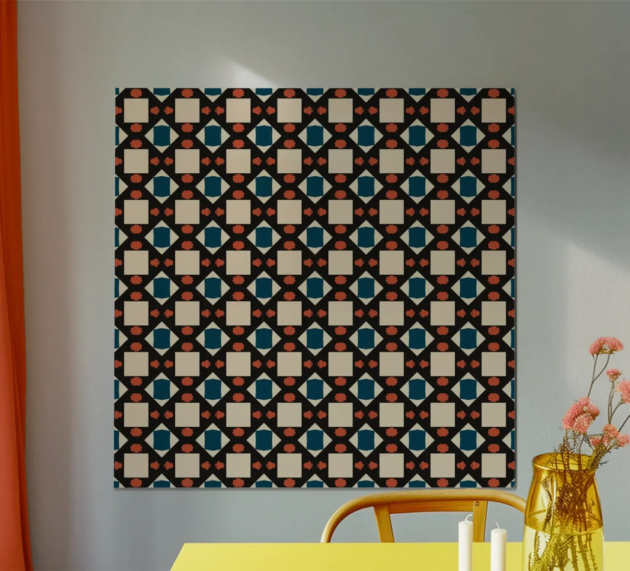 Geometrical pattern boho poster by Little Dean