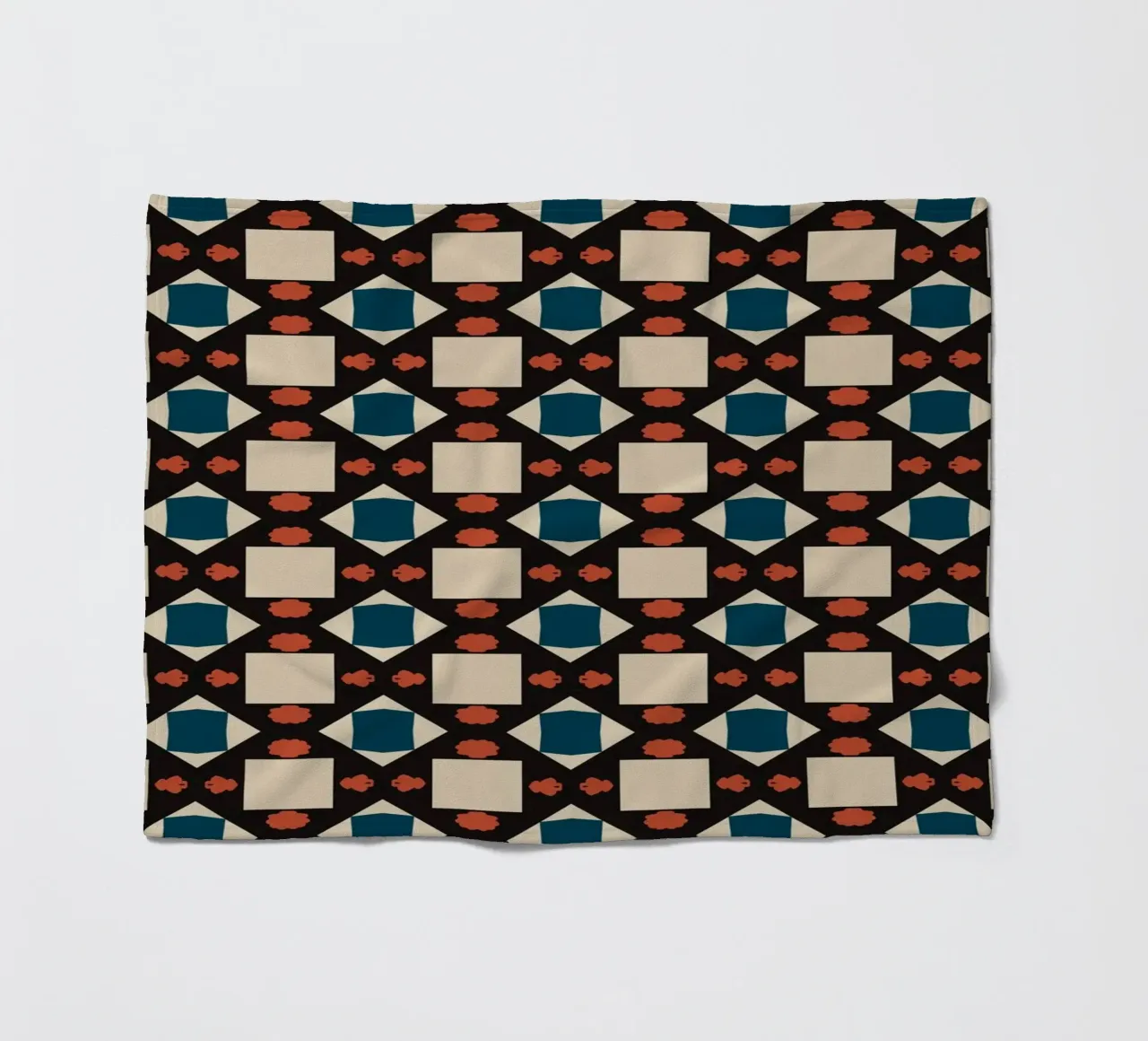 Geometrical pattern boho fleece blanket by Little Dean