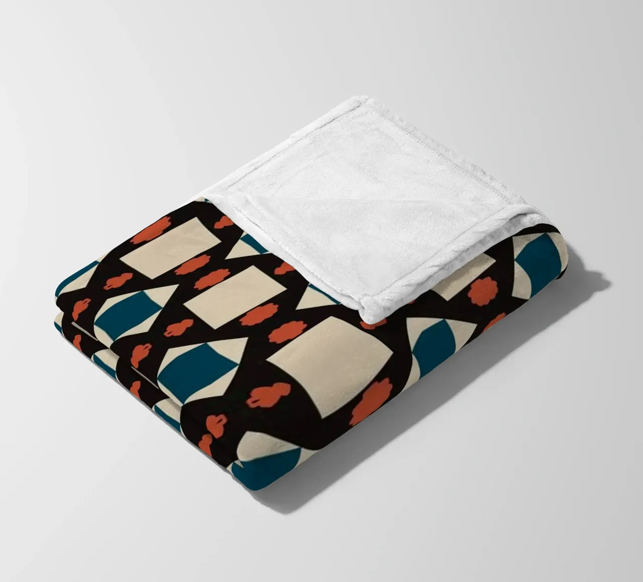 Geometrical pattern boho fleece blanket by Little Dean