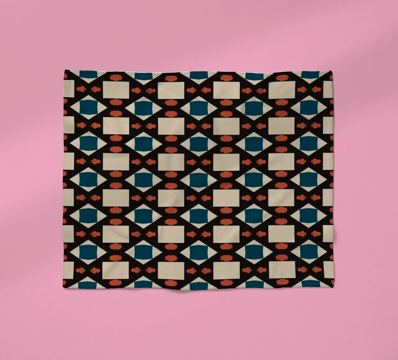 Geometrical pattern boho fleece blanket by Little Dean