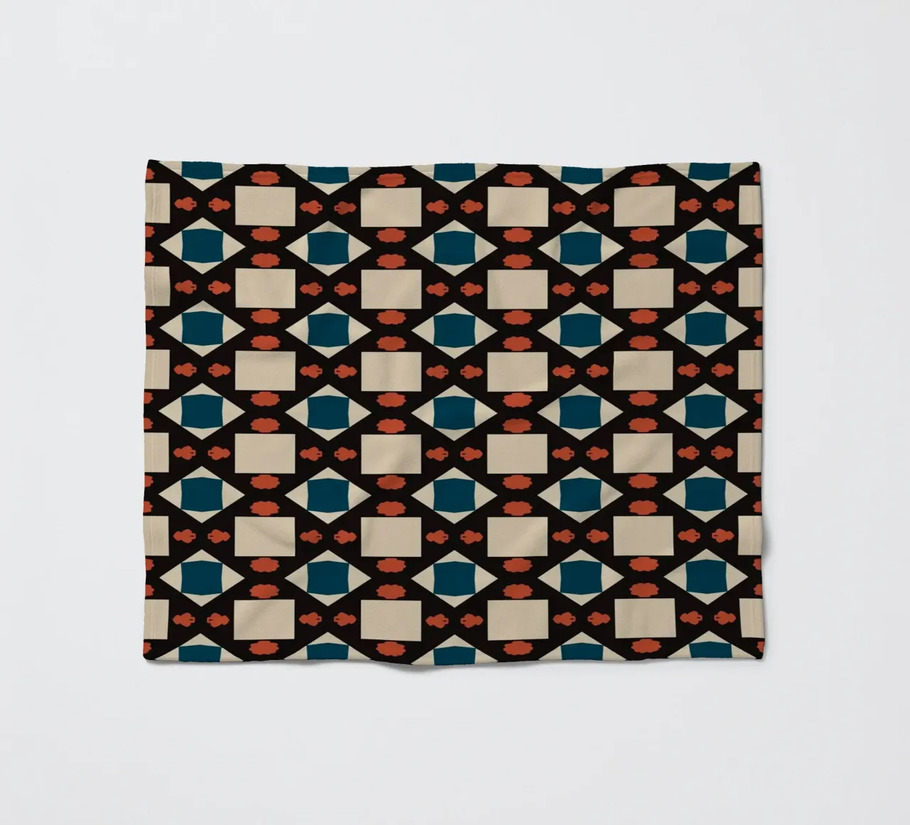 Geometrical pattern boho fleece blanket by Little Dean