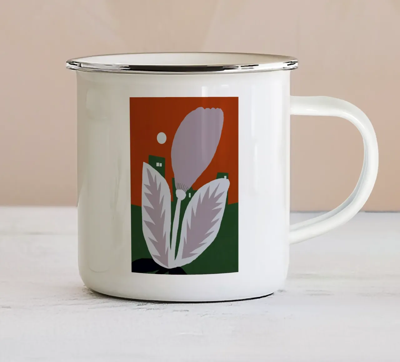 Fiore viola chiaro tazza in smalto da Little Dean