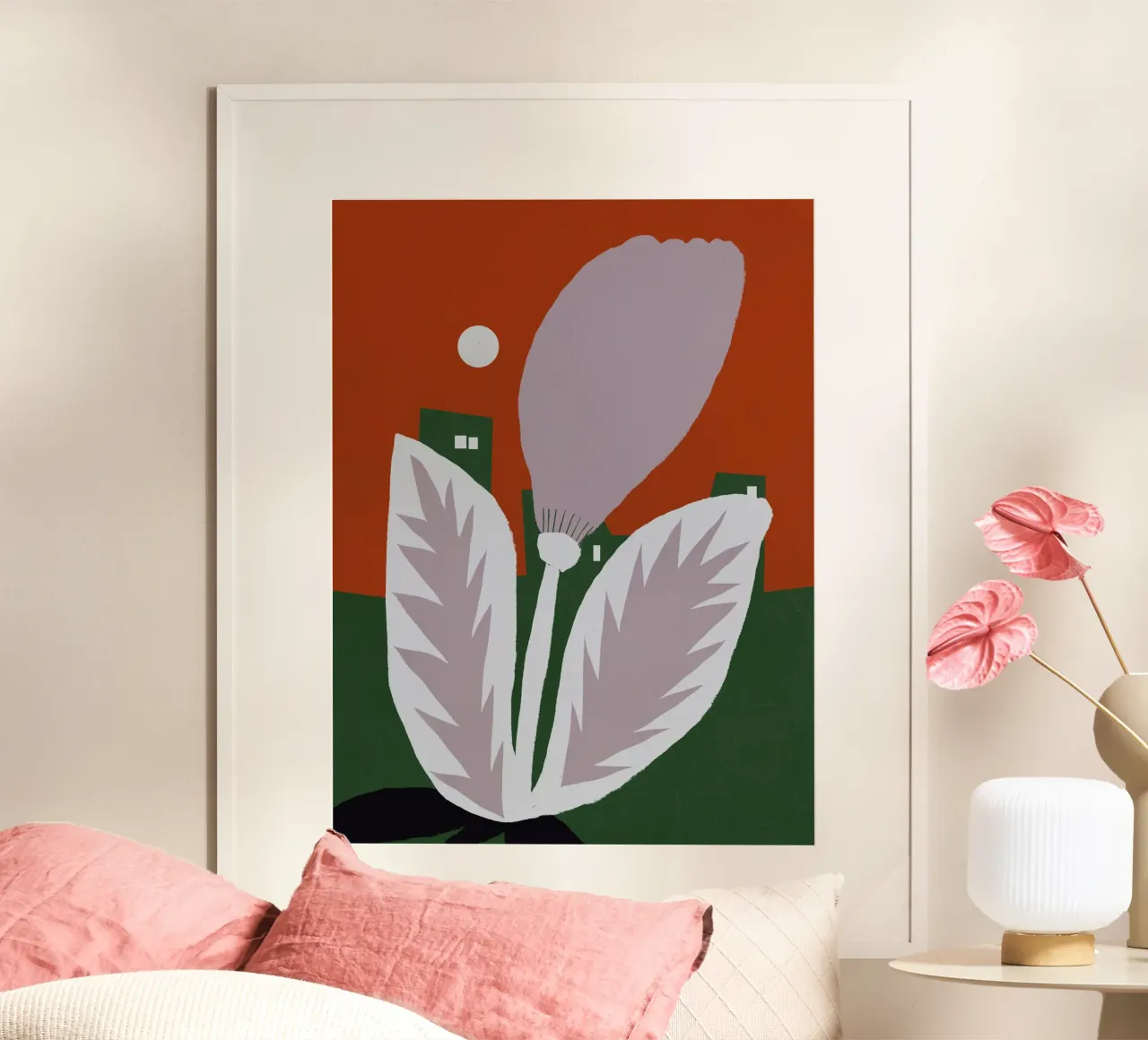 Fiore viola chiaro poster con telaio in alluminio da Little Dean