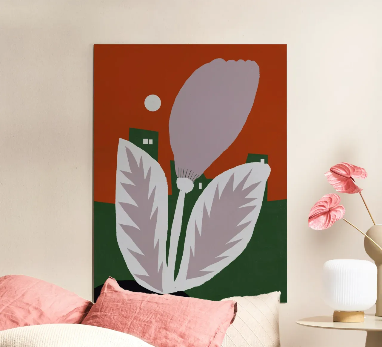 Fiore viola chiaro poster con telaio in alluminio da Little Dean