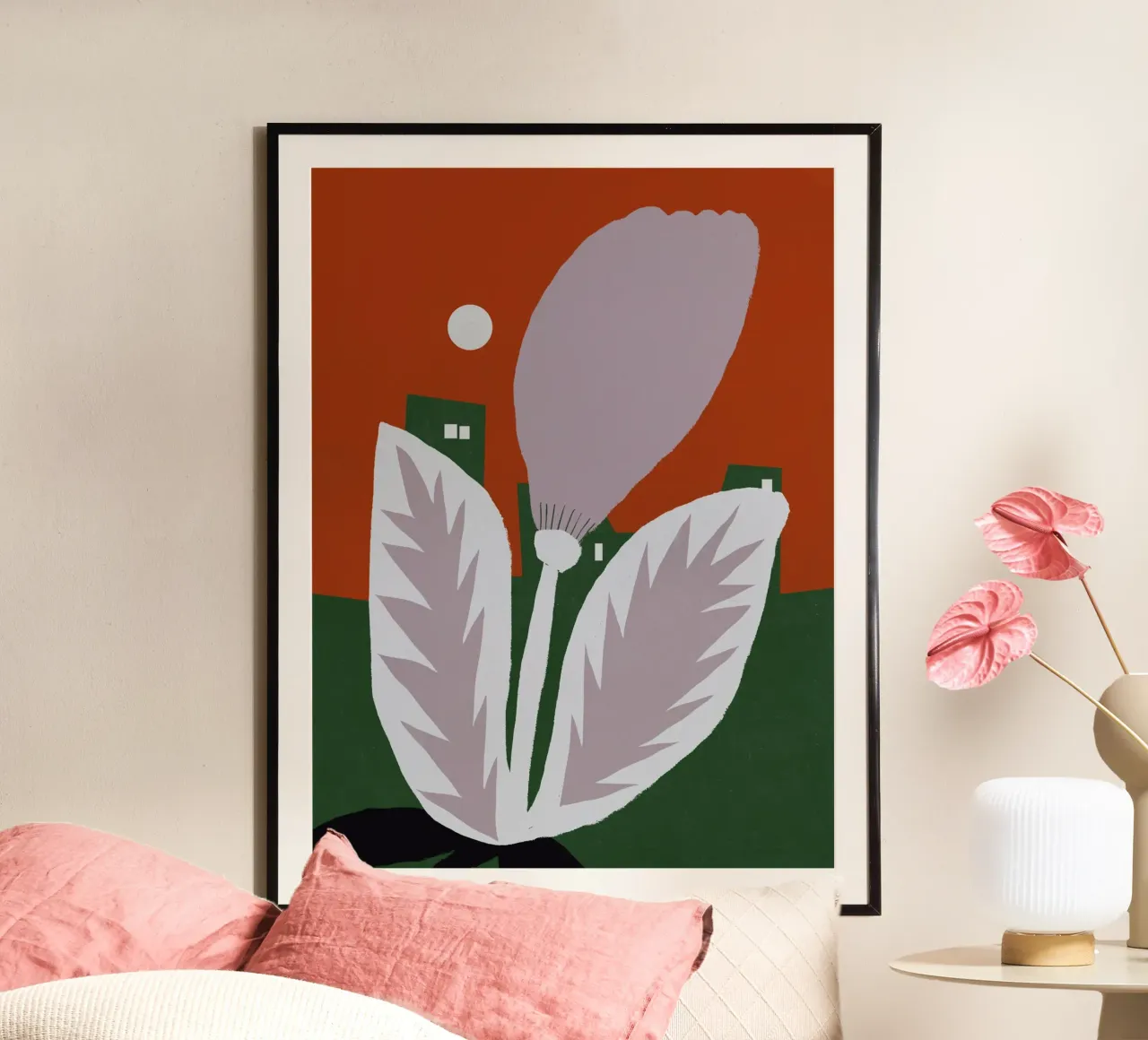 Fiore viola chiaro poster con telaio in alluminio da Little Dean
