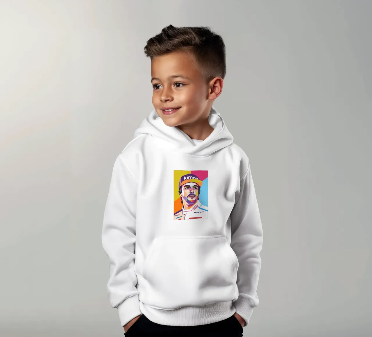 Fernando Alonso Formula Uno felpa bambino con cappuccio da Hantamrata