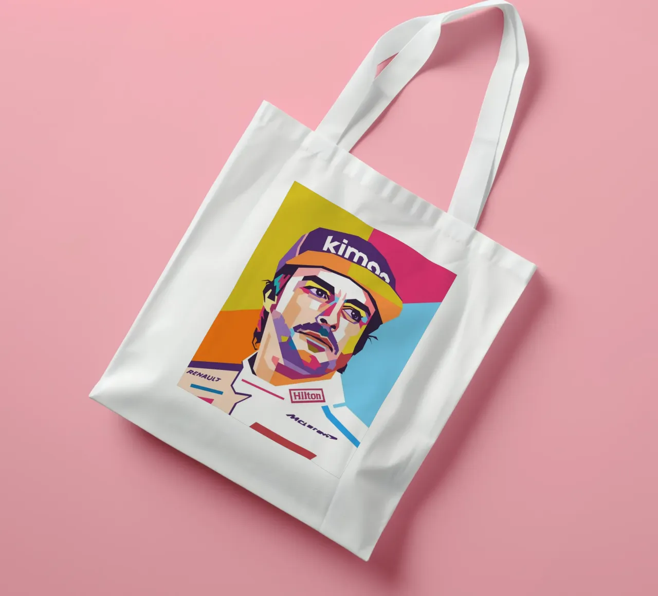Fernando Alonso Formula Uno borsa in juta da Hantamrata