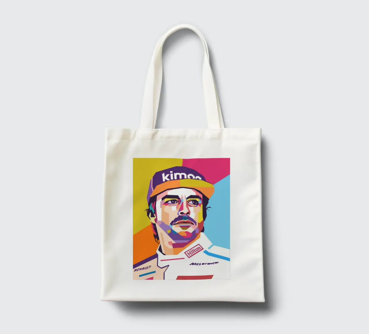 Fernando Alonso Formula Uno borsa in juta da Hantamrata