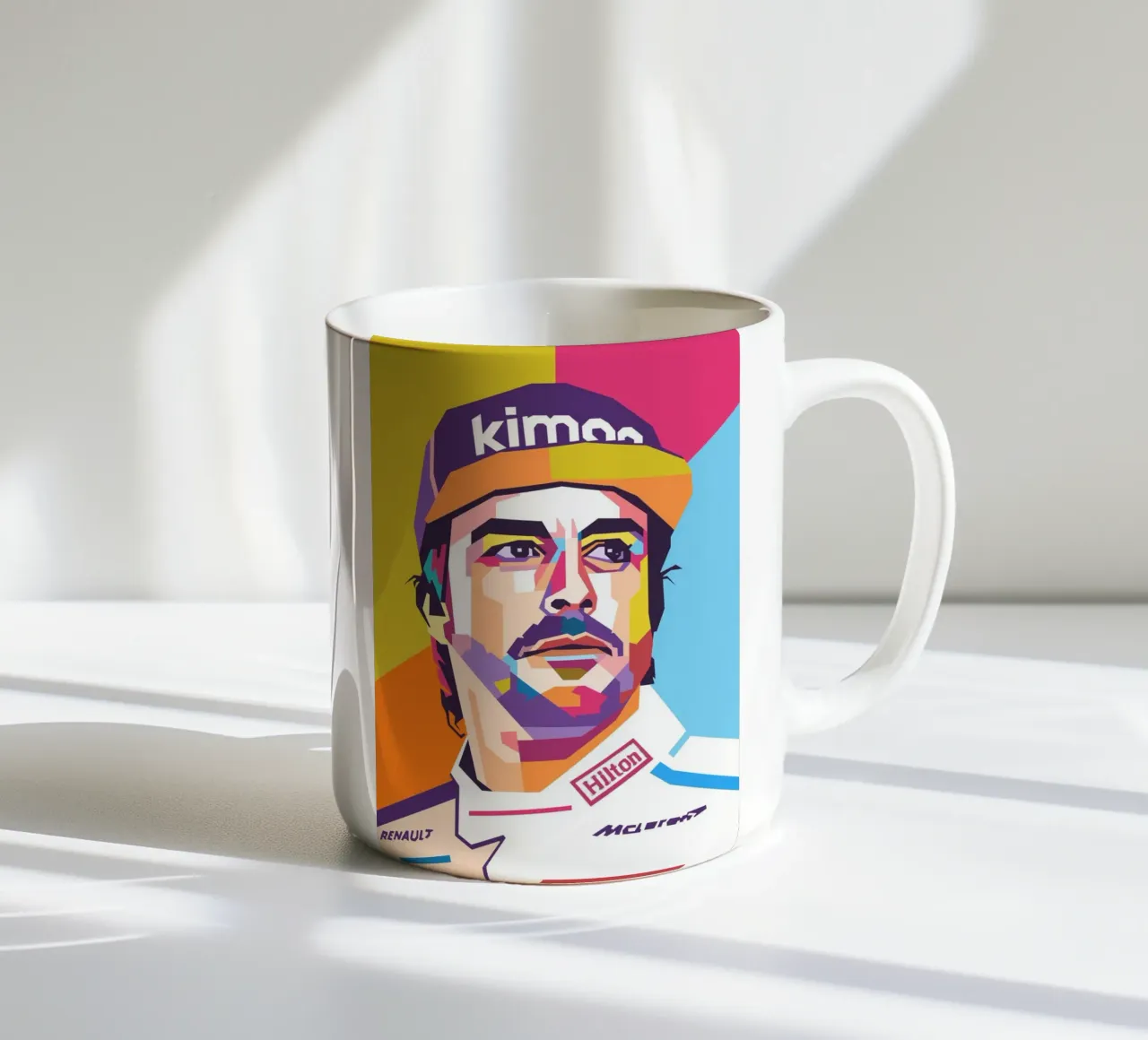 Fernando Alonso Formula Uno tazza in ceramica da Hantamrata